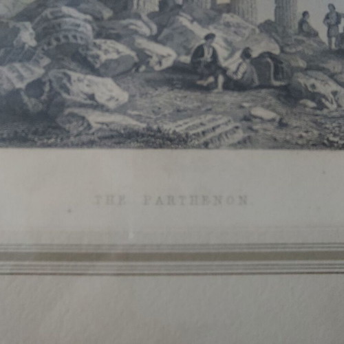 Γκραβούρα Παρθενώνας 1828 σαν καινούργιο με επίχρυση κορνίζα
