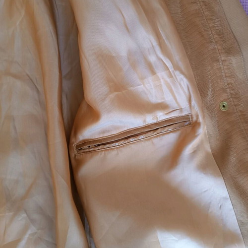 Leather short trench coat small beige like new