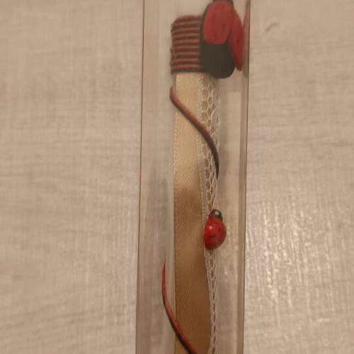 Easter candle with ladybug theme in box 33cm