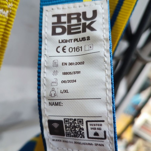 Safety Harness IRUDEK Light Plus 2 like new with fall arrest and NFC