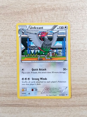 Κάρτα Pokémon Unfezant Roaring Skies 2015 καινούργια, σπάνια 80/108