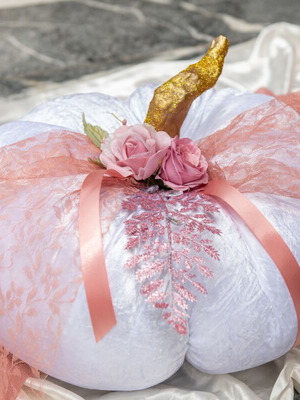 Velvet pumpkins new for wedding, baptism, or home decoration