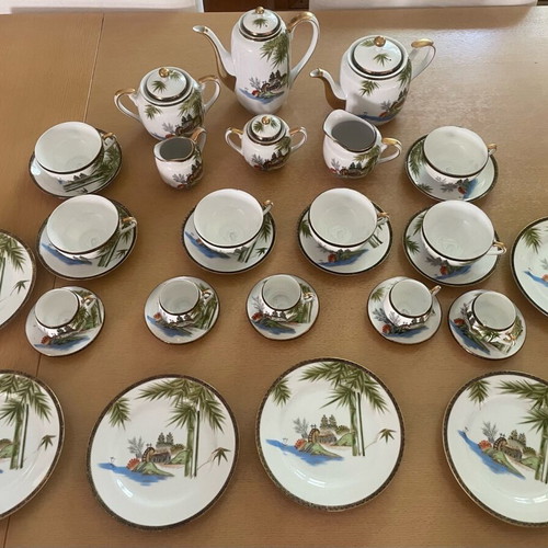 Vintage Hayasi Japanese Fine China Geisha Girl Bone China Kutani tea set like new