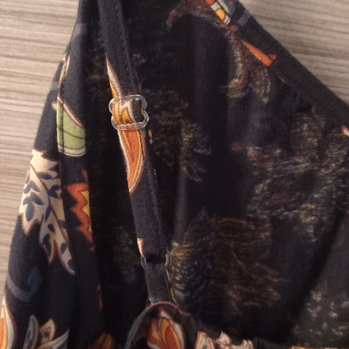 BonPrix maxi dress like new, floral black, organic cotton, sizes 48-50