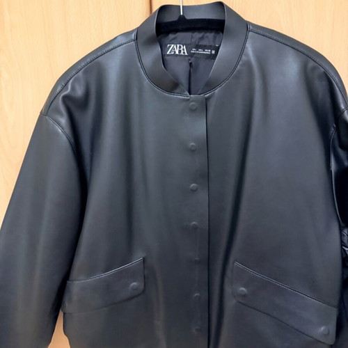 Zara leather jacket new, black, size L