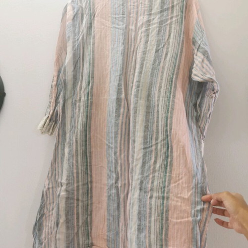 Beach dress like new, long sleeve, pink and turquoise