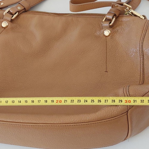 Nicoli leather women's handbag used, beige, large size