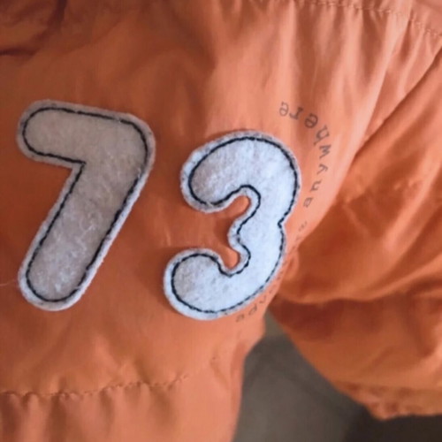 Timberland baby jacket for 18 months like new, orange with fleece lining
