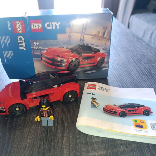 Lego City Red Sports Car used with box and manual 60448