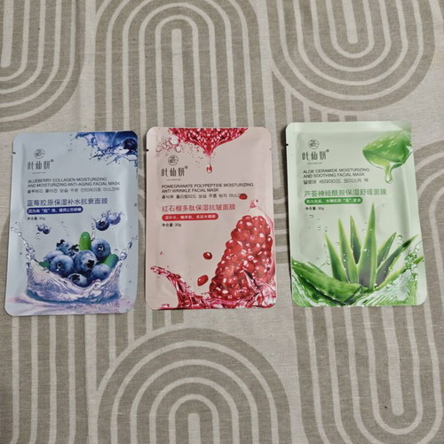 Sheet face masks pack of 3, new