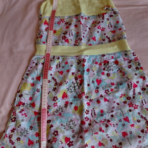 Cotton girls dress 11-12 years like new, colorful with floral and heart patterns