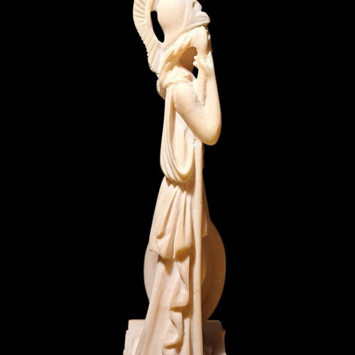 Athena figurine like new, alabaster and marble powder, 6x18 cm