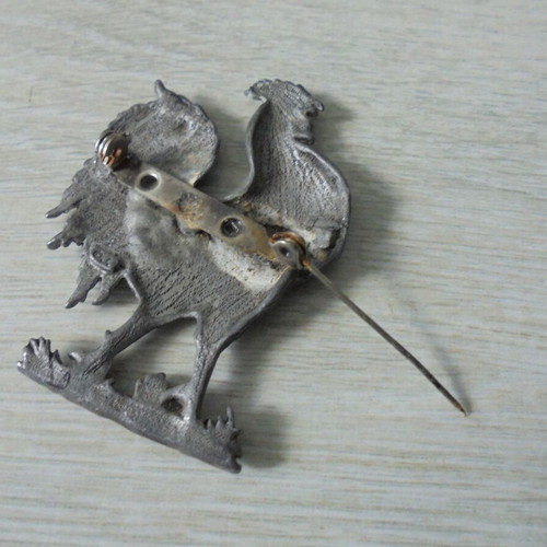 Metal Rooster Brooch used, vintage style