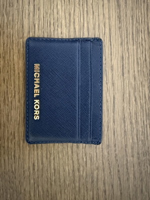 Michael Kors card holder navy blue used with gold