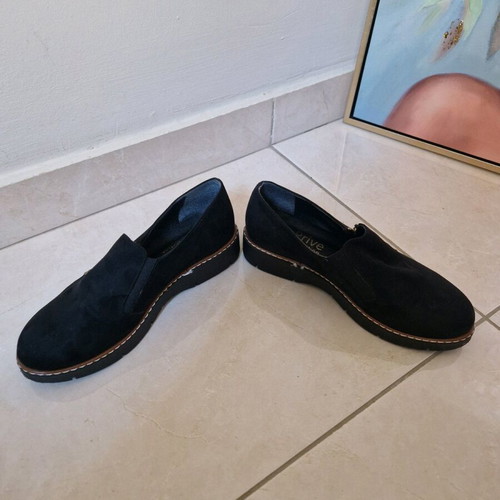 Black suede loafers Just Prive size 36 like new