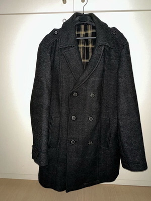 Men's wool coat Zara XXL black and gray like new