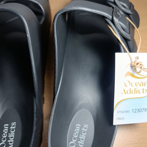 Ocean Addicts men's double buckle sandals black size 44