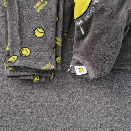 Zara x Smiley World pajamas set used, grey with yellow prints