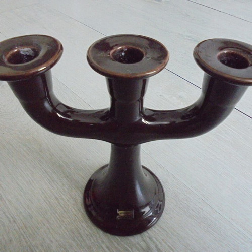 GULDKROKEN HJO vintage ceramic candlestick with three holders, Swedish design