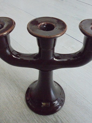 GULDKROKEN HJO vintage ceramic candlestick with three holders, Swedish design