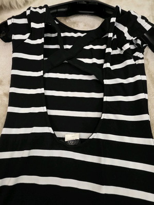 Φόρεμα μακρύ ελαστικό maxi dress σαν καινούργιο, εξώπλατο, μαύρο και άσπρο