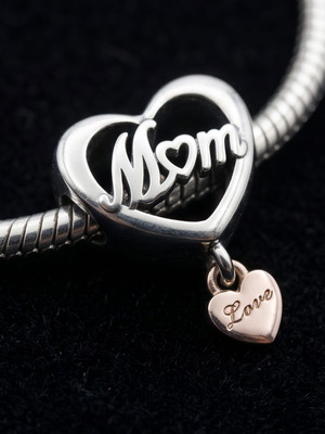 Charm Thank You Mum S925 silver with pink gold plating new