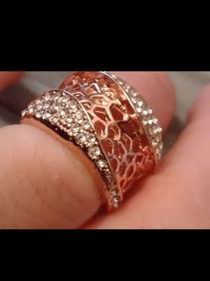 Diamond Wave Ring new, rose gold and white