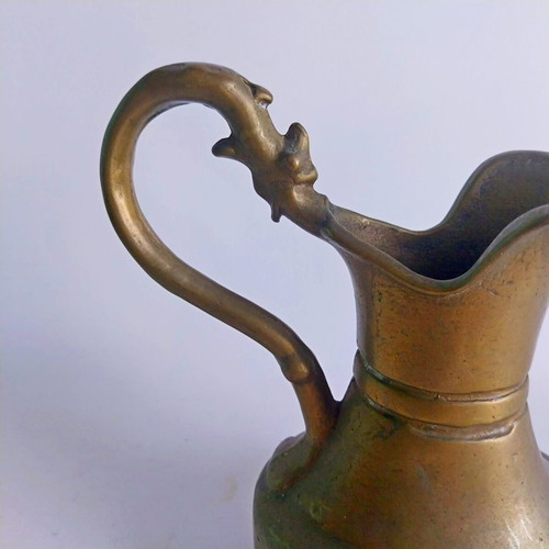 Brass Pitcher used, hand-crafted vintage solid brass