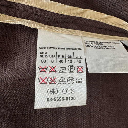 Max Mara women's linen blazer, size 38, brown