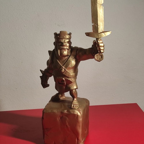 Supercell Clash of Clans Gold Barbarian Statue boxed, like new