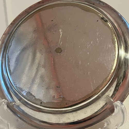 Christofle silver-plated wine coaster used with historic hallmark
