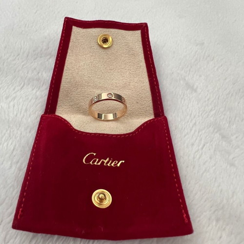 Cartier Love ring used, rose gold 750 with 1 diamond size 53