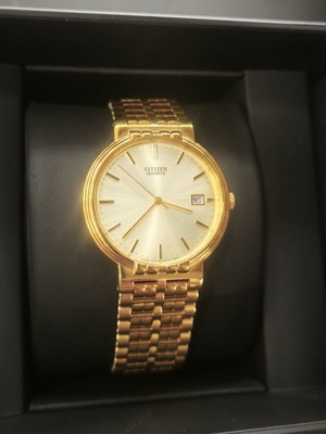 Citizen Quartz Vintage ανδρικό ρολόι, χρυσαφί μπρασελέ, NOS