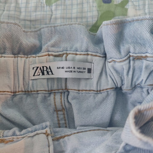 Zara denim shorts large paperbag like new, blue