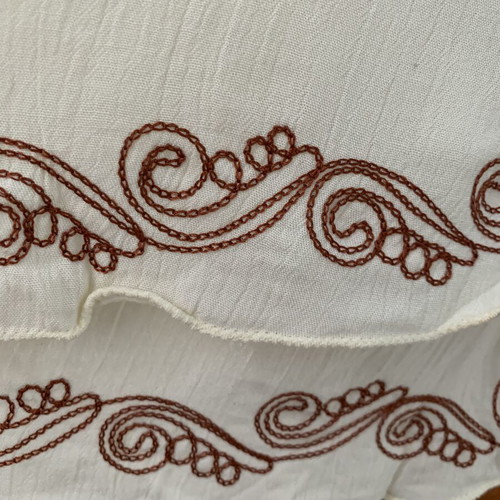 Dress with embroidery new, viscose, ivory color, size M