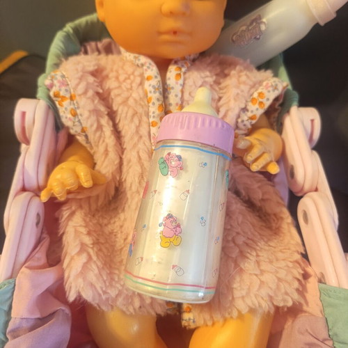 Vintage Baby Doll Set with Relax Seat and Feeding Accessories 90s used