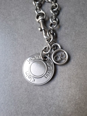 Calvin Klein Jeans silver metal keychain like new