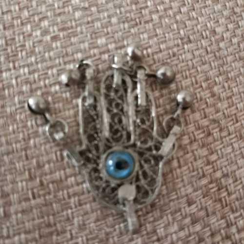 Hamsa Evil Eye used, silver