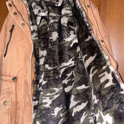 Winter jacket with removable fur lining, brown, size M