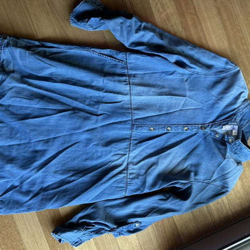 Denim short dress size Large like new, blue