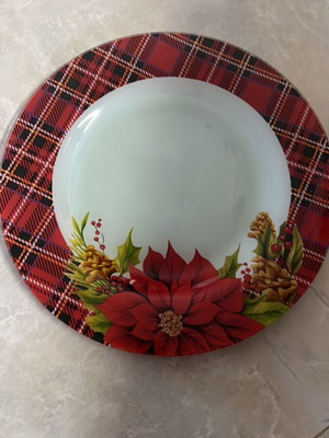 Πιατέλα Χριστουγεννιάτικη γυάλινη σαν καινούργιο, διάμετρος 25εκ