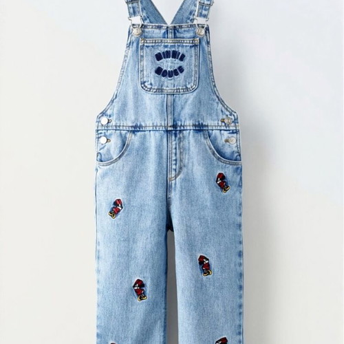 Zara Disney denim overalls used, size 116 cm with Minnie Mouse