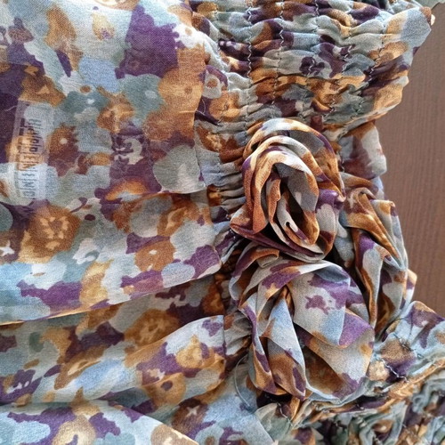 Happening Woman semi-transparent blouse like new, brown, size 36