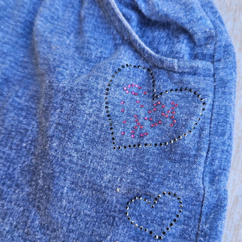 Girls' shorts used with strass details, size 10 years, blue