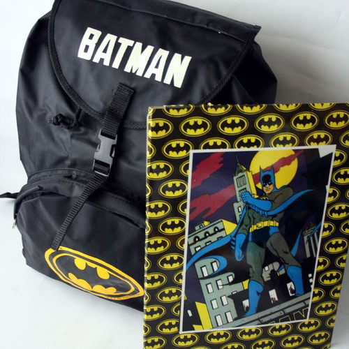 Batman Dark Knight school bag and folder vintage 90's new