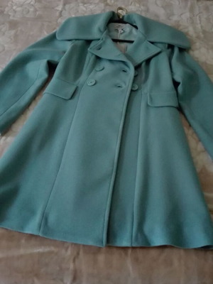 Regalinas coat new with bow, blue turquoise, size S