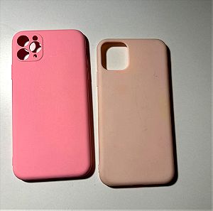 2 θήκες iPhone 11 Pro Max ροζ έντονο και απαλό