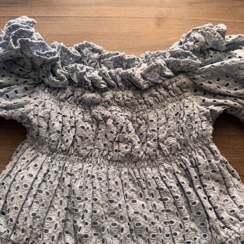 Lapin House broderie cotton dress for 4 years old, like new, turquoise