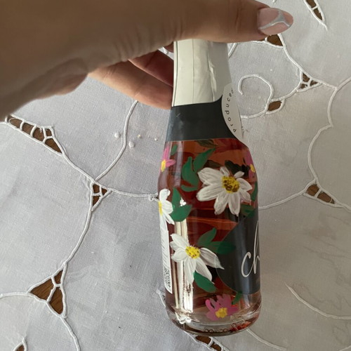 Mini Chic raspberry sparkling wine hand-painted, new