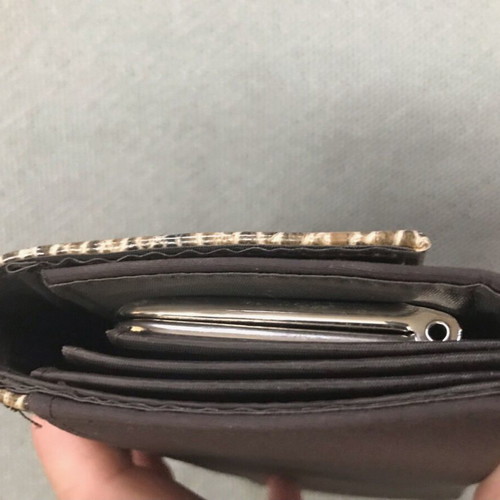 Women's wallet snake print in beige and brown, like new